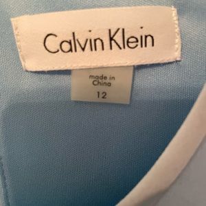 CALVIN KLEIN Blue Floral Sleeveless Dress